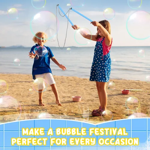 Miniatura 5 de Meooeck Varitas de burbujas gigantes para hacer burbujas al aire libre, juguetes de burbujas para adultos, niños y niñas, regalos de fiesta