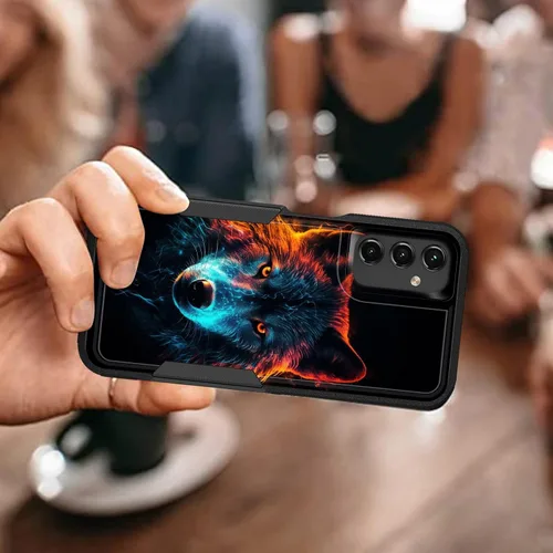 Miniatura 6 de Funda para Galaxy A14 5G, resistente de doble capa híbrida de policarbonato duro, goma suave, a prueba de golpes, funda protectora resistente