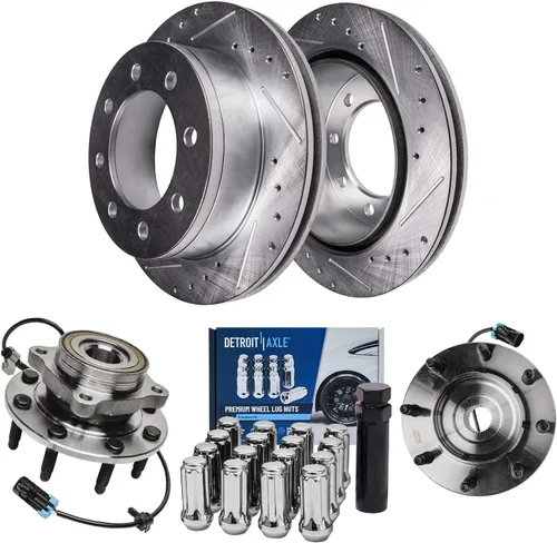 Miniatura 35 de Detroit Axle - Kit de freno trasero para Honda Civic CRX Prelude Acura Integra Rotores de freno perforados y ranurados Pastillas de freno