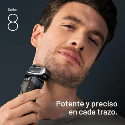 Miniatura 6 de Braun Series 8 8560cc Maquinilla de afeitar eléctrica para hombre, 4+1 elementos de afeitado y recortador de precisión para cabello largo, centro