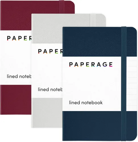 Miniatura 17 de Juego de 2 cuadernos blocs de notas de bolsillo pequeño, pauta universitaria, 3.7 x 5.6 pulgadas, minidiario de tapa dura, papel grueso de 3.5 Negro