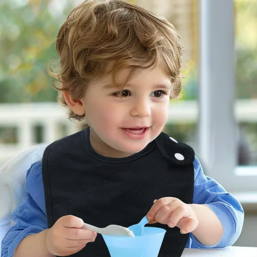 Miniatura 6 de Paquete de 8 baberos unisex ajustables con broches de presión, ultra suaves, absorbentes, babeo, dentición para niños y niñas
