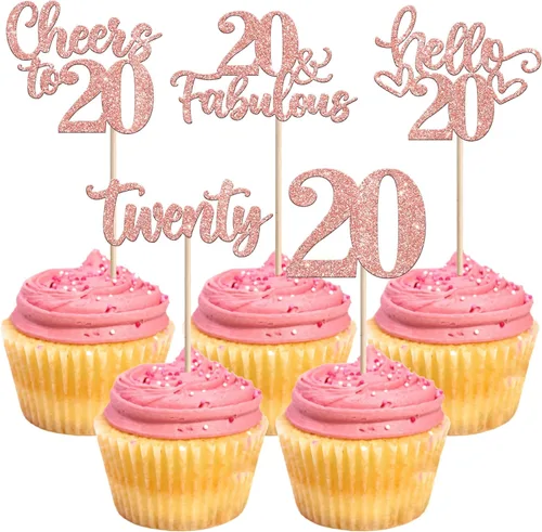 Miniatura 44 de 30 piezas de adornos para cupcakes de 12 cumpleaños feliz, brillantes doce, hola 12, felicitaciones a 12 años, adornos para cupcakes, 12