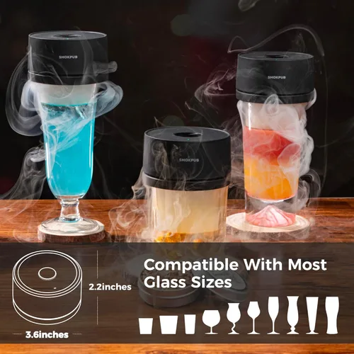 Miniatura 4 de Kit de Ahumador Eléctrico para Whisky Smokpub con Encendido Integrado, Sin Necesidad de Butano, Kit de Ahumador de Cócteles Recargable con 6