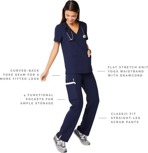 Miniatura 2 de FIGS - Pantalones quirúrgicos tipo cargo para mujer básicos ajuste perfecto súper flexibles muy suaves antiarrugas pantalones para profesionales