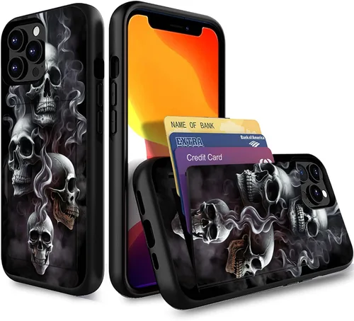 Miniatura 48 de Funda para iPhone Air, funda tipo cartera con ranura para tarjeta oculta, a prueba de golpes, TPU y PC, funda protectora de doble capa para iPhone
