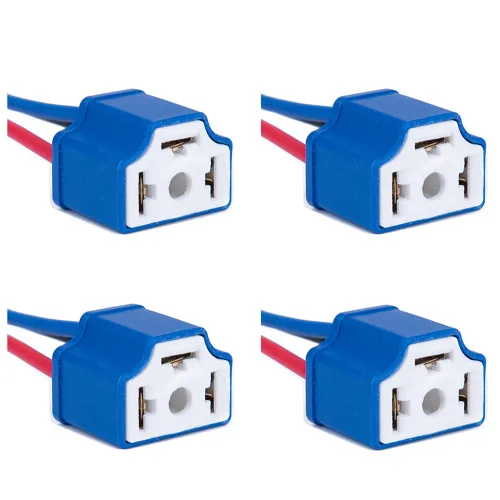 Miniatura 5 de Paquete de 2 conectores de cerámica para arnés de cableado H4 9003 HB2, compatible con automóvil, camión, barco, marino