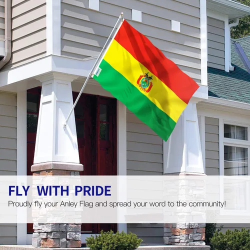 Miniatura 2 de ANLEY Fly Breeze - Bandera de Bolivia de 3 x 5 pies, color vivo y a prueba de decoloración, cabecera de lona y doble costura, banderas nacionales