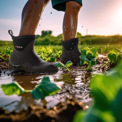 Miniatura 6 de HISEA Botas de goma para hombre, botas de lluvia impermeables para exteriores, para césped y jardín