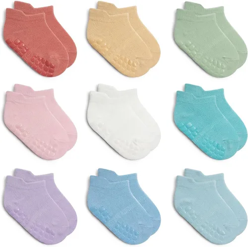 Miniatura 11 de Calcetines tobilleros antideslizantes para bebés con agarraderas para caminar de 0 meses a 7 años