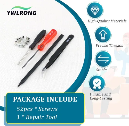 Miniatura 7 de Juego de 52 tornillos completos para Nintendo 3DS XL/LL Tornillo de repuesto Cabeza de consola Accesorios Piezas con herramientas de reparación