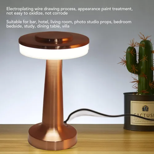 Miniatura 3 de ASHATA LED portátil con control táctil retro, lámparas de mesa modernas, 3 niveles de temperatura de color, luz nocturna recargable para hotel