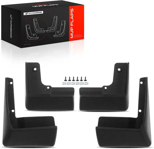 A-Premium Juego de 4 unidades de guardabarros con accesorios compatibles con Toyota Prius, 2010-2015, Hatchback, negro, delantero y trasero (lado