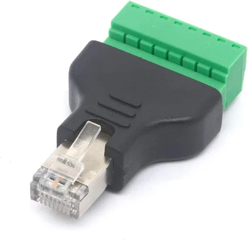 Miniatura 4 de Adaptador de terminal de tornillo macho RJ45, RJ45 macho a tornillo de 8 pines, conector hembra Cat7 6 5 5e Extensor de enchufe de red Ethernet CCTV