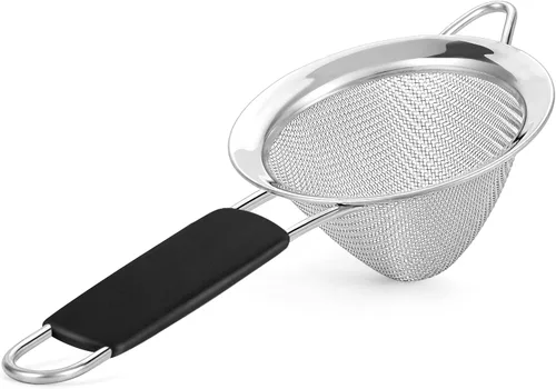 Miniatura 5 de Colador de malla fina, tamiz cónico de 3.3 pulgadas, coladores de té para té suelto, colador de café, colador de alimentos, colador de jugo y mucho