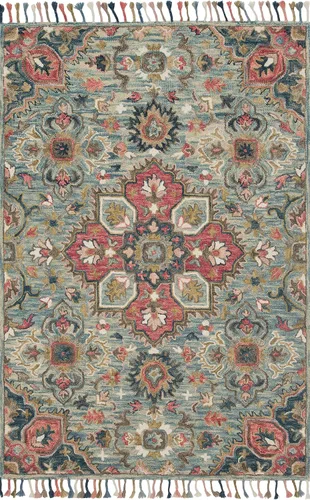 Miniatura 11 de Loloi Zharah Collection ZR-03 Rose/Denim, alfombra de pasillo de transición, 2'-6" x 7'-6" Rosa; azul oscuro
