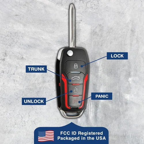 Miniatura 7 de KeylessOption Llavero de repuesto para 2000 2001 2002 2003 2004 2005 2006 2007 2008 2009 2010 2011 2012 2013 2014 2015 2016 2017 2018 2019 Ford