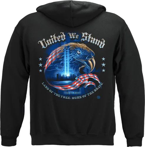 Erazor Bits Ropa 911, camiseta United We Stand, Land of The Free, Home of The Brave manga larga, sudadera con capucha Never Forget