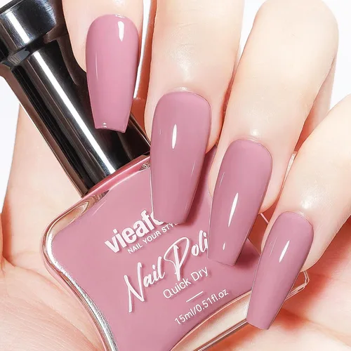 Miniatura 13 de Esmalte de uñas rosa intenso brillante, 0.5 onzas líquidas, esmalte de uñas de secado rápido de alto brillo, aplicación suave de larga duración