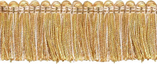 Miniatura 9 de DÉCOPRO Colección Imperial de 1 1/2" (3.5cm) Borde de flecos # 0150IB, rosa de verano #3549 (rosa claro, marfil blanco, verde azul) paquete de 5
