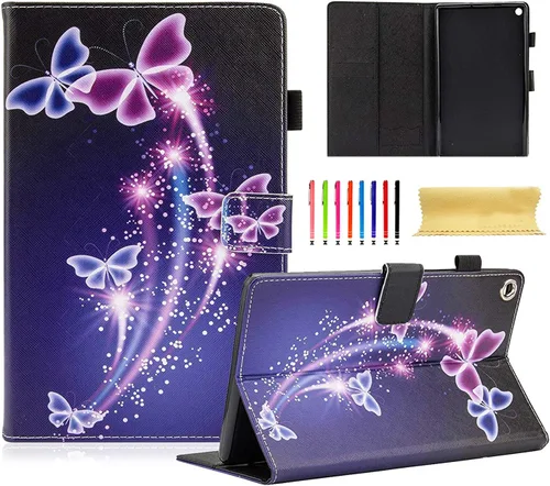 Miniatura 26 de Funda para tablet Fire HD 8 de 8ª/7ª/6ª generación de 8.0 pulgadas con soporte para lápices [encendido y apagado automático] ranuras para tarjetas
