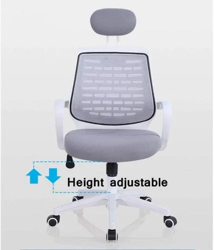 Miniatura 3 de Mesh High Back Super Soft Gray Rotating Office Chair with Support and Fixed Armrest(D)