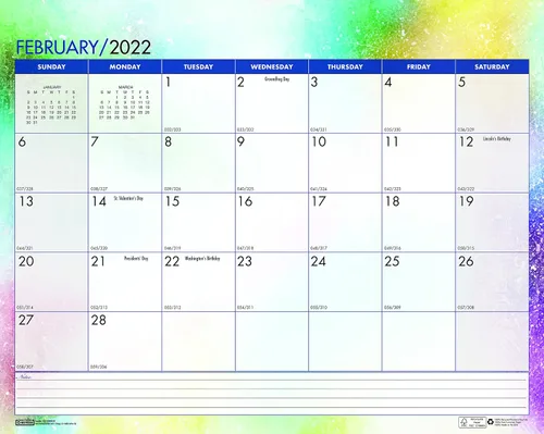 Miniatura 2 de House of Doolittle Calendario mensual de pared 2022, Cosmos, 14 7/8 x 12 pulgadas, enero - diciembre (HOD3459-22)