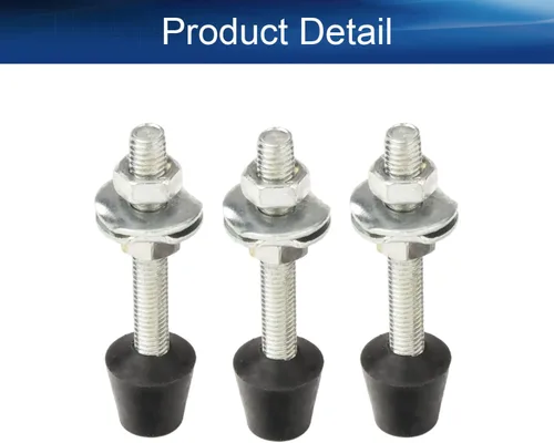 Miniatura 4 de 10 piezas de montaje de tornillo de abrazadera de palanca de acero al carbono M5x49mm, abrazadera de cabeza de goma negra de liberación rápida