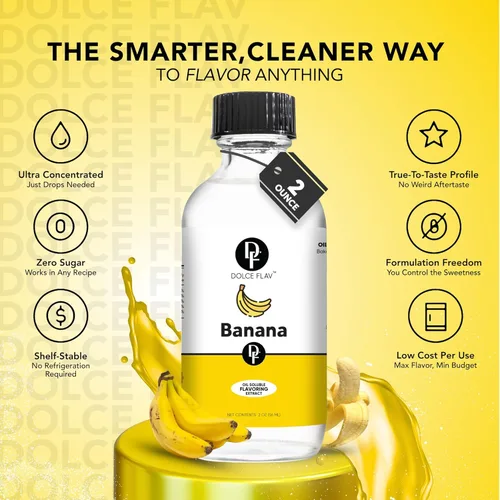 Miniatura 3 de Dolce Foglia Extracto de plátano – 1 galón soluble en aceite multiusos saborizante ideal para hacer dulces, hornear, bálsamo labial y helados