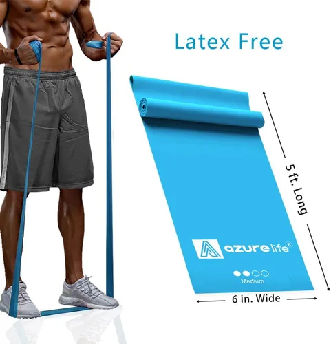 Miniatura 2 de A AZURELIFE Professional Individual Exercise Resistance Bands, Single 5, 6,7 Ft or 8 Yards Elastic Bands, Non-Latex Stretch Bands for PT, Yoga