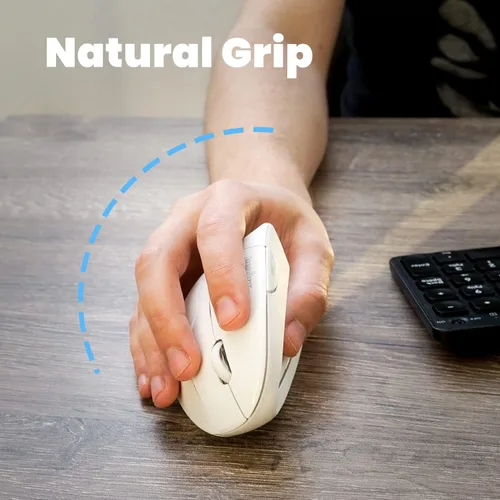 Miniatura 4 de Perixx PERIMICE-713W - Mouse vertical ergonómico inalámbrico - Especificaciones de 2.4G con receptor USB - Interruptor de encendido/apagado - Diseño