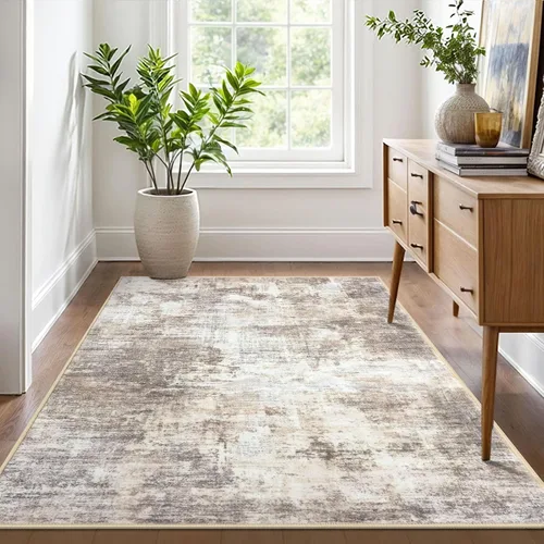 Miniatura 1132 de IOHOUZE Alfombra abstracta lavable de 3 x 12 pies para pasillos, antideslizante para cocina, camino de entrada de lana sintética para interiores