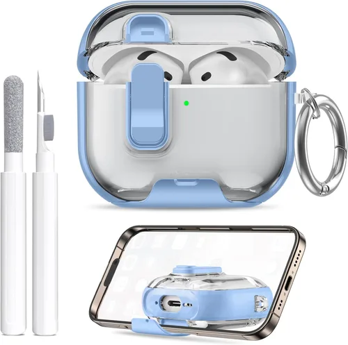 Miniatura 10 de Compatible Airpods 4 Case (2025) with Phone Stand & Cleaner Kit,Print Soft Silicone Lock Clip Apple AirPods 4th Generation Case, Airpod 4 Cover with