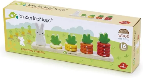 Miniatura 2 de Tender Leaf Toys - Contando zanahorias - Apilador de anillos de madera - Juguete educativo para aprendizaje temprano, conteo, clasificación
