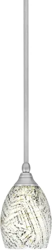 Miniatura 171 de Toltec Lighting Tallo Colgado Mini colgante, acabado de cobre negro, 3.5" cuadrado humo burbuja vidrio