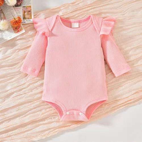 Miniatura 190 de Aalizzwell Conjunto de mameluco acanalado para bebé recién nacido prematuro para otoño e invierno