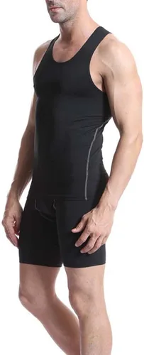 Miniatura 3 de Audoc Camiseta de compresión para hombre, paquete de 3 unidades, color negro, camiseta sin mangas de compresión atlética