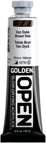 Miniatura 26 de GOLDEN OPEN Acrílicos de secado lento, Siena cruda, tubo de 2 fl oz, Pintura acrílica profesional, semiopaca Tierra de sierra natural