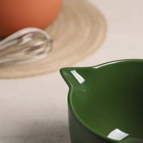 Miniatura 8 de Gaolinci Tazón de cerámica simple de color sólido para cocina, cuenco grande de 1 cuarto de galón, con boquilla de vertido y mango