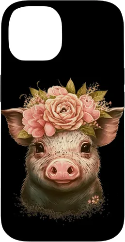 Miniatura 4 de Pig with Leopard Headband Flower Cute Pig Lover Case for iPhone 17