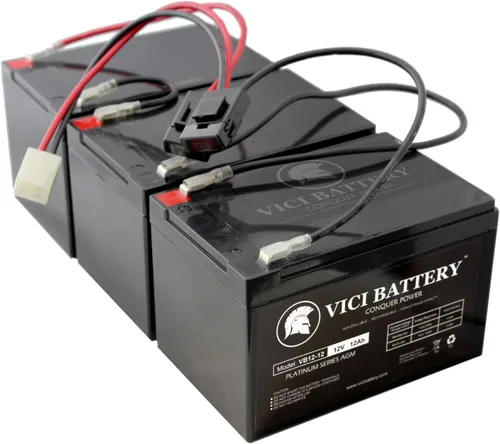 Vici Batería para Razor 36 Voltios 12 AH MX500 y MX650 versiones 1-7 y Crazy Cart XL Incluye mazo de cables de batería y 12V 12ah x3