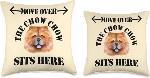 Miniatura 3 de Funny Chow Chow Dog Owner Gifts & Shirts Move Sits Here Funny Chow - Almohada para perro, 16 x 16 pulgadas, multicolor