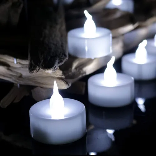Miniatura 12 de Velas de luz LED a pilas, juego de 24, realistas y brillantes titilantes, duraderas 200 horas, operadas con pilas, sin llama, velas de luz LED
