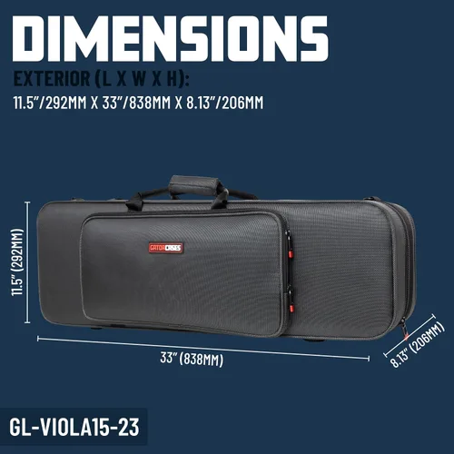 Miniatura 6 de Gator Cases Adagio Pro Series - Funda ligera para viola de 15" y 15,5" (GL-VIOLA15-23)