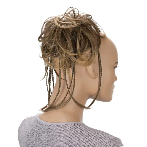 Miniatura 30 de CAISHA Prettyshop - Banda elástica grande XXL tipo postizo de cabello trenzado apenas ondulado, ideal para peinados recogidos o rodetes desaliñados