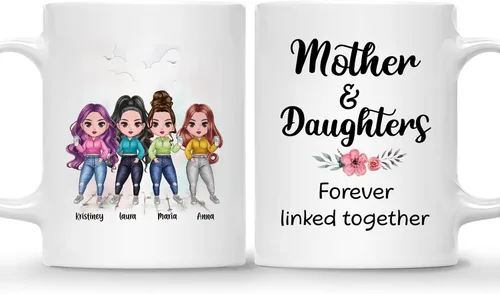 Miniatura 20 de Gossby Taza personalizada para madre y 1 hija, como madre como hija, regalos para madre, mejores tazas de café para madre, taza personalizada