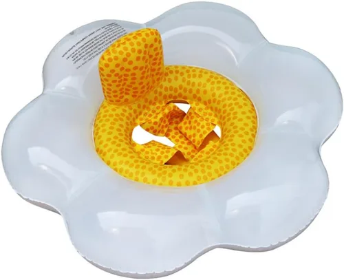 Flotador de anillo de natación para bebé con asiento de seguridad, flotador de natación de flores para bebés de 6 a 48 meses