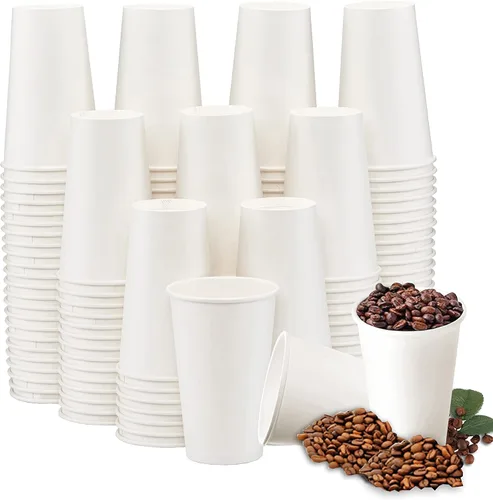 Miniatura 10 de Lamosi Paquete de 300 vasos de papel de 8 onzas, tazas de café desechables, tazas de café de papel de 8 onzas, taza blanca para bebidas