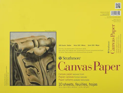 Miniatura 6 de Strathmore Serie 300 - Paquete de papel de lienzo, encuadernado con pegamento, 6x6 pulgadas, 10 hojas (115lb/187g) - Papel de artista para adultos