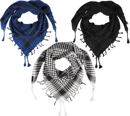 Miniatura 8 de LOVARZI Shemagh Cottons Arab Keffiyeh - Bufanda militar táctica para cabeza y cuello
